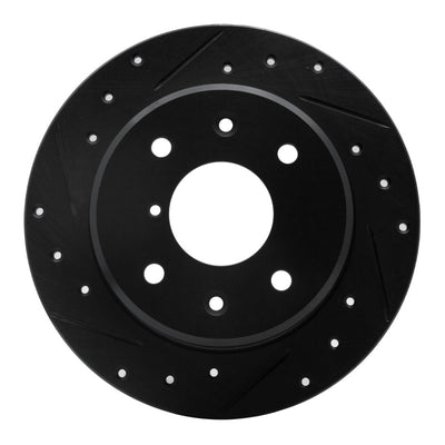 R1 86-88 Mazda RX-7 Rear Left Drilled & Slotted Black Brake Rotor