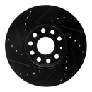 R1 19-25 Volkswagen Jetta Front & Rear Drilled & Slotted Black Brake Rotor Set