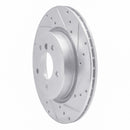 R1 11-16 BMW Z4 Rear Right Drilled & Slotted Silver Brake Rotor