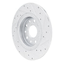 R1 22-25 Jeep Grand Cherokee Rear Left Drilled & Slotted Silver Brake Rotor