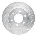 R1 02-06 Ford Expedition Front Right Drilled & Slotted Silver Brake Rotor