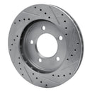 R1 97-02 Ford Expedition Front Left Drilled & Slotted Silver Brake Rotor