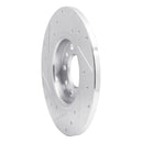 R1 14-22 Chrysler 200 Rear Right Drilled & Slotted Silver Brake Rotor