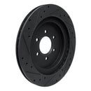 R1 92-02 Dodge Viper Rear Right Drilled & Slotted Black Brake Rotor