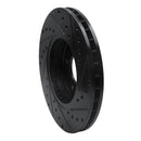 R1 97-03 Jaguar XJR Front Left Drilled & Slotted Black Brake Rotor