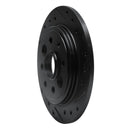 R1 86-89 Acura Integra Rear Right Drilled & Slotted Black Brake Rotor