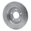 R1 07-13 Mazda 3 Front & Rear Drilled & Slotted Silver Brake Rotor Set