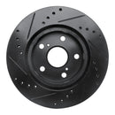 R1 89-92 Toyota Cressida Front Right Drilled & Slotted Black Brake Rotor