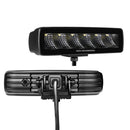 Go Rhino Xplor Blackout Series Sixline LED Flood Light Kit (Surface/Threaded Stud Mnt) - Blk (Pair)