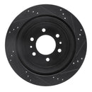 R1 04-08 Ford F-150 4WD Front Left Drilled & Slotted Black Brake Rotor