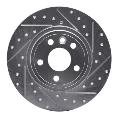 R1 15-20 Jaguar E-Pace Rear Right Drilled & Slotted Silver Brake Rotor