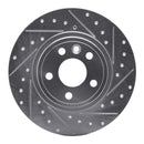 R1 15-20 Jaguar E-Pace Rear Right Drilled & Slotted Silver Brake Rotor