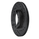 R1 87-99 Hyundai Excel Front Right Drilled & Slotted Black Brake Rotor