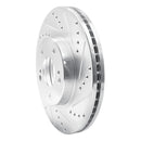 R1 97-01 Infiniti Q45 Front Right Drilled & Slotted Silver Brake Rotor