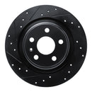R1 18-25 Volvo S60 Rear Left Drilled & Slotted Black Brake Rotor