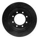 R1 08-25 Ford E-150 Rear Right Drilled & Slotted Black Brake Rotor