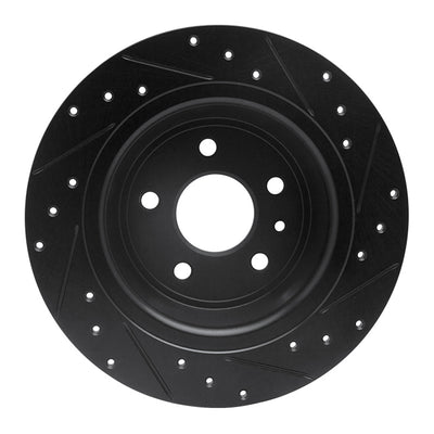 R1 13-20 Ford Special Service Police Sedan Front & Rear Drilled & Slotted Black Brake Rotor Set