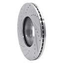 R1 09-23 Nissan 370Z Front Right Drilled & Slotted Silver Brake Rotor