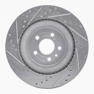R1 13-19 Ford Flex Front Drilled & Slotted Silver Brake Rotor Set