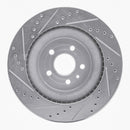 R1 13-19 Ford Taurus Front & Rear Drilled & Slotted Silver Brake Rotor Set