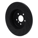 R1 17-25 BMW 530I Left Rear Drilled & Slotted Black Brake Rotor