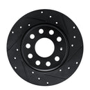 R1 17-25 Audi Q2 (Mexico) Rear Right Drilled & Slotted Black Brake Rotor