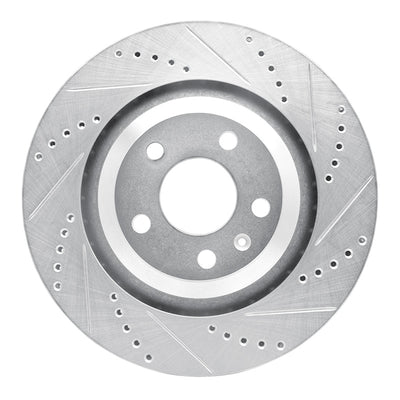 R1 05-11 Audi A6 Quattro Rear Right Drilled & Slotted Silver Brake Rotor