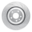 R1 05-11 Audi A6 Quattro Rear Right Drilled & Slotted Silver Brake Rotor