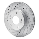 R1 90-97 Infiniti Q45 Front Left Drilled & Slotted Silver Brake Rotor