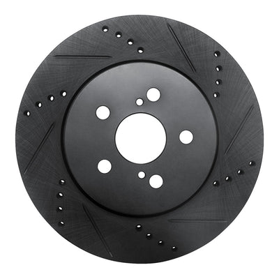 R1 19-25 Toyota Corolla (Mexico) Front Right Drilled & Slotted Black Brake Rotor