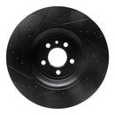 R1 14-23 Dodge Charger Front Right Drilled & Slotted Black Brake Rotor