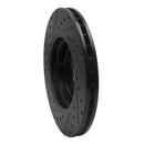 R1 98-06 Jaguar XKR Front Right Drilled & Slotted Black Brake Rotor