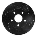 R1 85-91 Buick Skylark Front Right Drilled & Slotted Black Brake Rotor