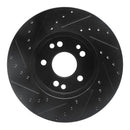 R1 90-95 Mercedes-Benz 300CE Front Right Drilled & Slotted Black Brake Rotor