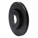 R1 03-13 Hyundai Elantra Front Right Drilled & Slotted Black Brake Rotor