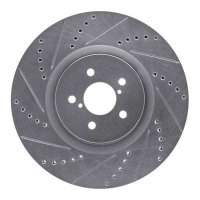 R1 03-25 Subaru BRZ Front Left Drilled & Slotted Silver Brake Rotor