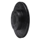 R1 84-90 Honda Accord Sedan Front Right Drilled & Slotted Black Brake Rotor