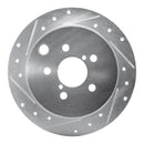R1 12-23 Subaru XV Crosstrek Rear Drilled & Slotted Silver Brake Rotor Set