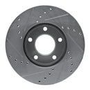 R1 04-13 Mazda 3 Front Right Drilled & Slotted Silver Brake Rotor