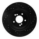R1 00-06 BMW M5 Rear Left Drilled & Slotted Black Brake Rotor