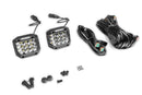 Go Rhino Xplor Bright Series Sideline Cube LED Spot Light Kit (Surface Mount) 4x3 - Blk (Pair)