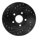 R1 85-91 Buick Skylark Front Right Drilled & Slotted Black Brake Rotor