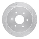 R1 17-24 Nissan Titan Rear Drilled & Slotted Silver Brake Rotor Set