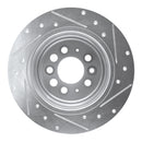R1 67-74 Volvo 142 Rear Left Drilled & Slotted Silver Brake Rotor