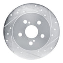 R1 19-25 Toyota Corolla (Mexico) Rear Right Drilled & Slotted Silver Brake Rotor