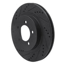 R1 02-05 Ford Explorer Front Left Drilled & Slotted Black Brake Rotor