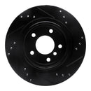 R1 03-08 BMW Z4 Rear Left Drilled & Slotted Black Brake Rotor