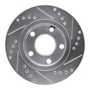 R1 00-02 Audi S4 Rear Left Drilled & Slotted Silver Brake Rotor