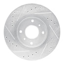 R1 90-92 Infiniti M30 Front Right Drilled & Slotted Silver Brake Rotor