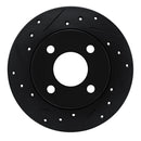 R1 78-90 Dodge Omni Front Left Drilled & Slotted Black Brake Rotor